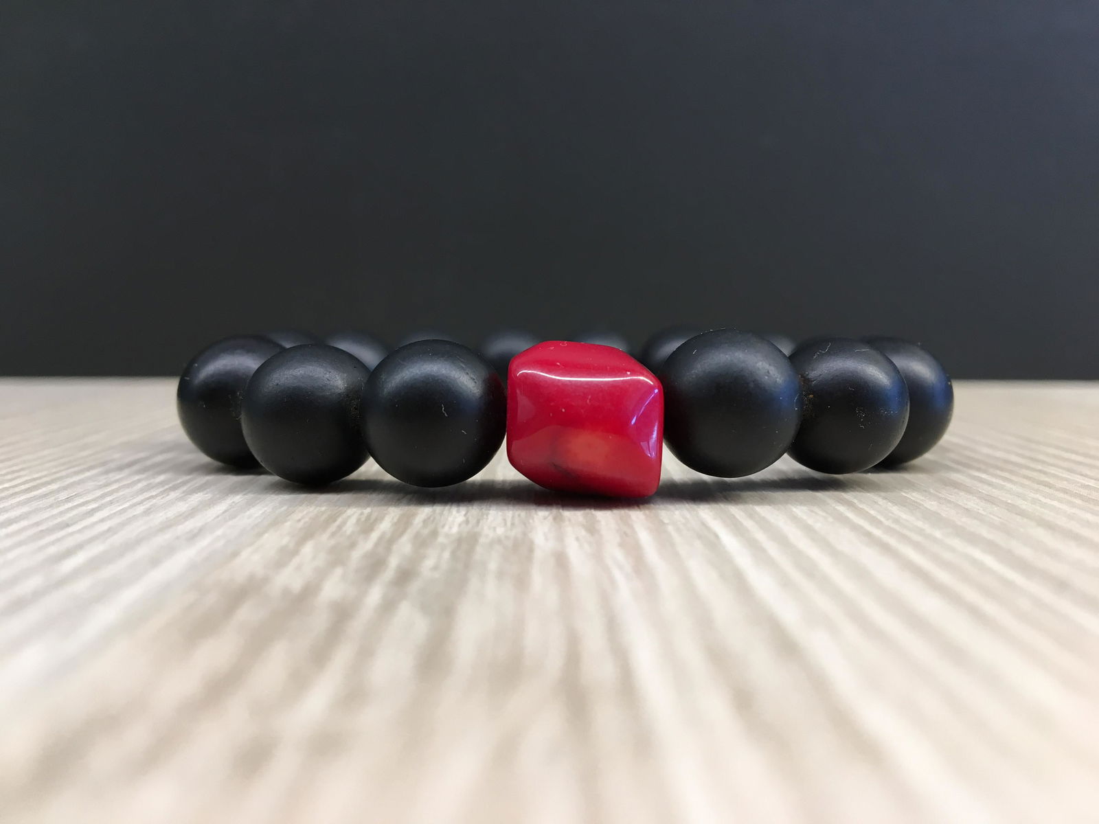 Baltic Amber bracelet Red coral colour beads (1 of 6)