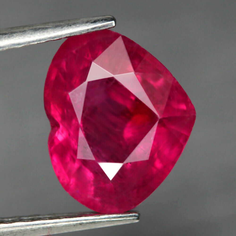 4.09 ct natural pinkish red ruby heart (1 of 3)