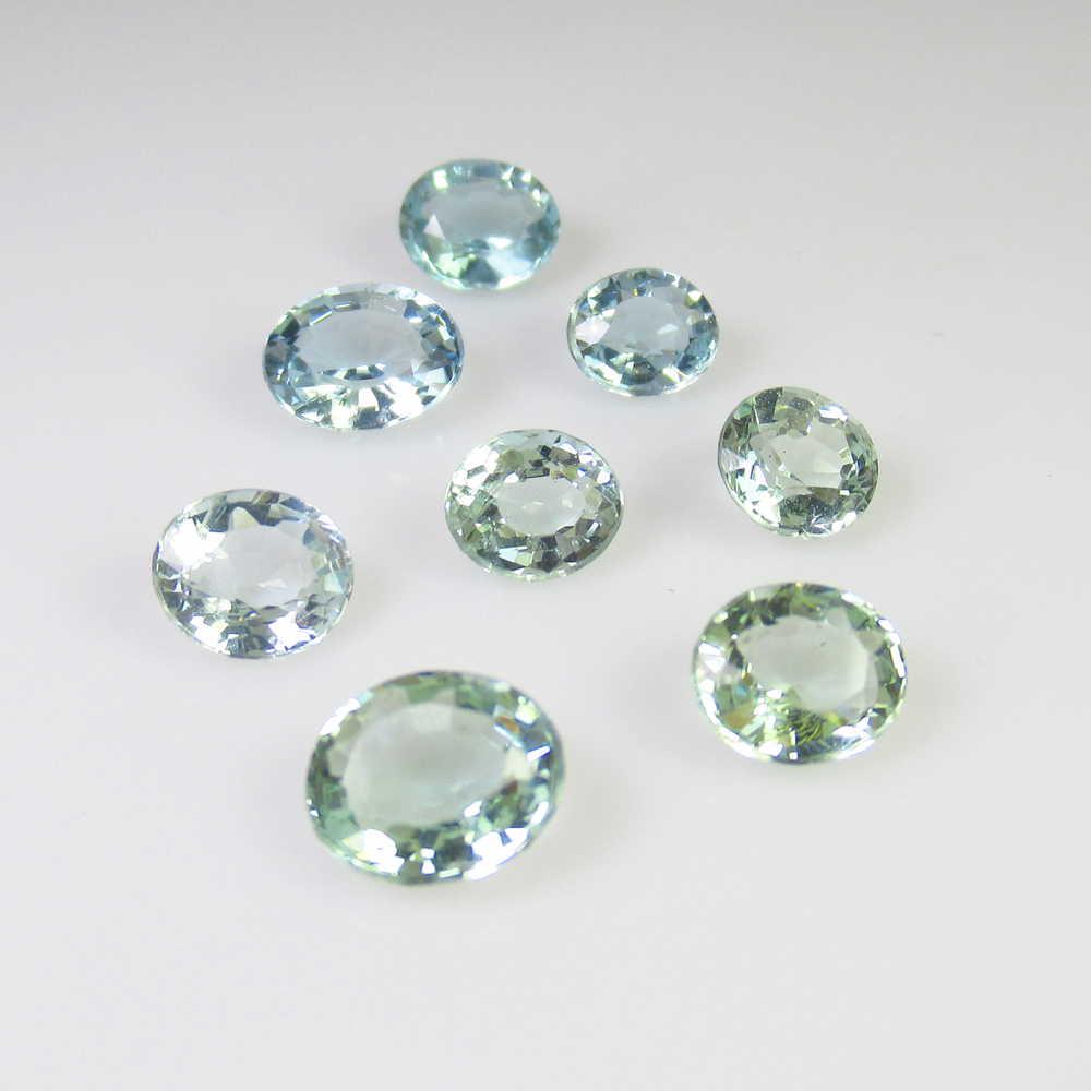 7.28 Ctw Natural 8 Unheated Green Aquamarine Oval Lot (1 of 2)