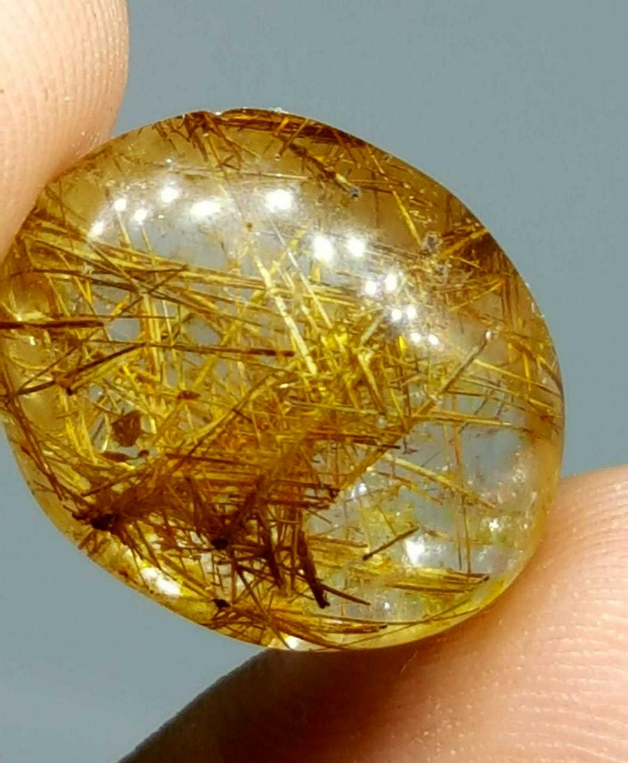 12 Carats Golden Rutile Quartz 19×14×9 mm (1 of 2)