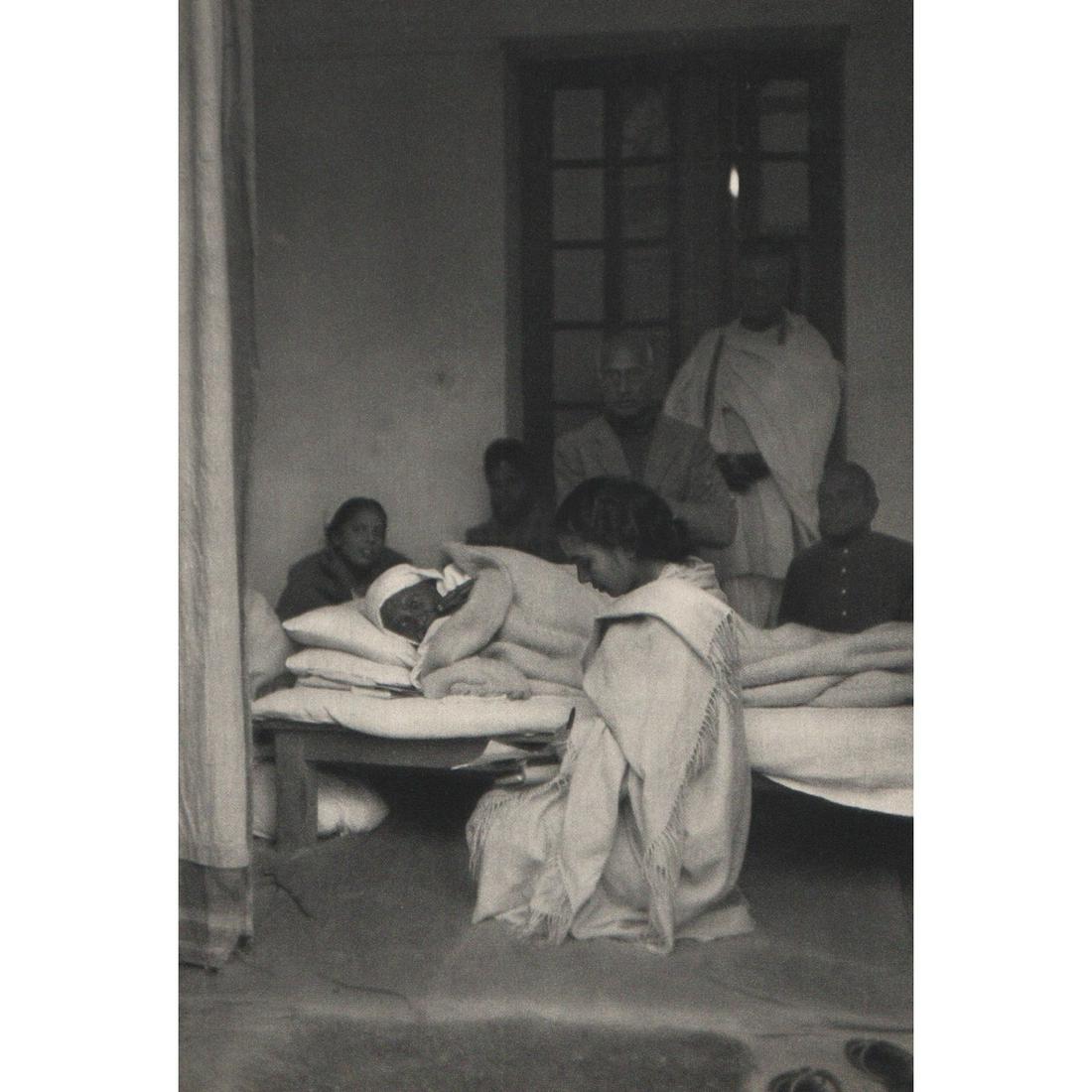 HENRI CARTIER-BRESSON - Last Fast of Gandhi, 1948: Artist: HENRI CARTIER-BRESSON Print Title: Last Fast of Gandhi, Dehli 1948 Medium: Sheet-fed Gravure Printing Date: 1950's Printed in France Image Size approx: 13.5 x 9 inches Henri Cartier-Bresson (1