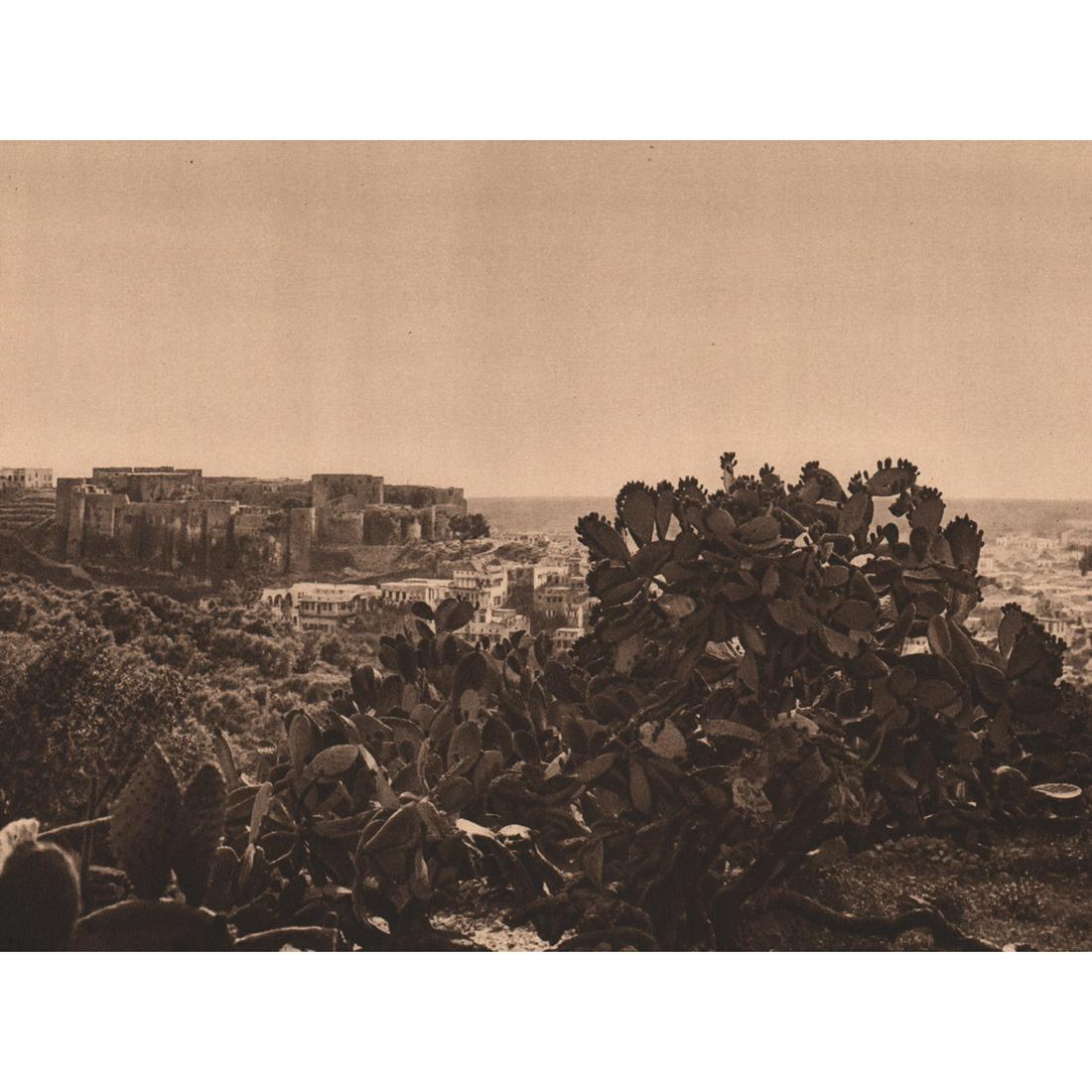 KARL GROBER - View of the Castle, Tripoli: Artist: KARL GROBER Print Title: View of the Castle, Tripoli Medium: Sepia-toned Sheet-fed Gravure Printing Date: 1920's Printed in Germany Image Size approx: 6 X 8.25 inches Karl Grober (1885-1945) w