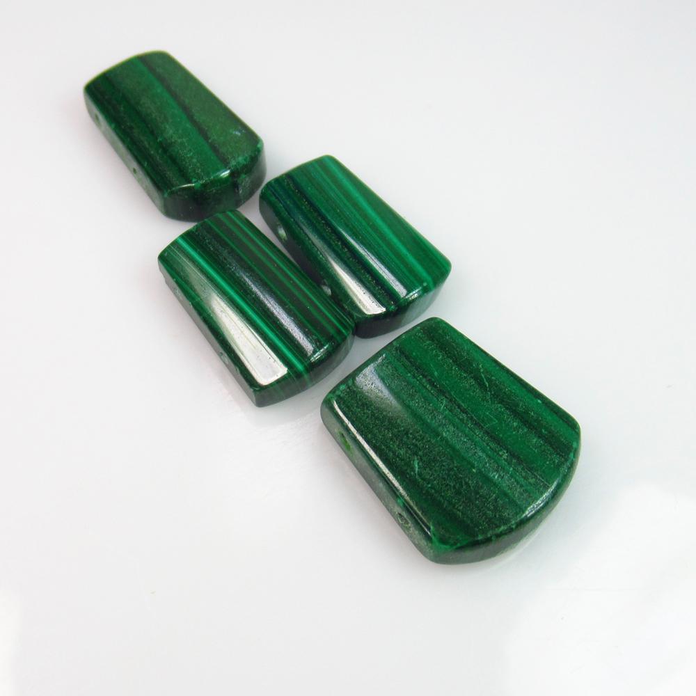 45.05 Ct Genuine 4 Green Malachite Drilled Fancy Cut (1 of 2)
