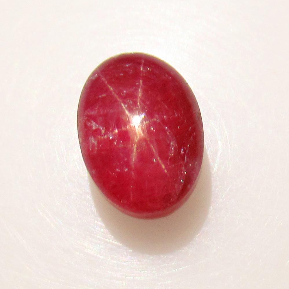 4.05 Ctw Genuine Six Line Star Ruby Oval Cab (1 of 2)