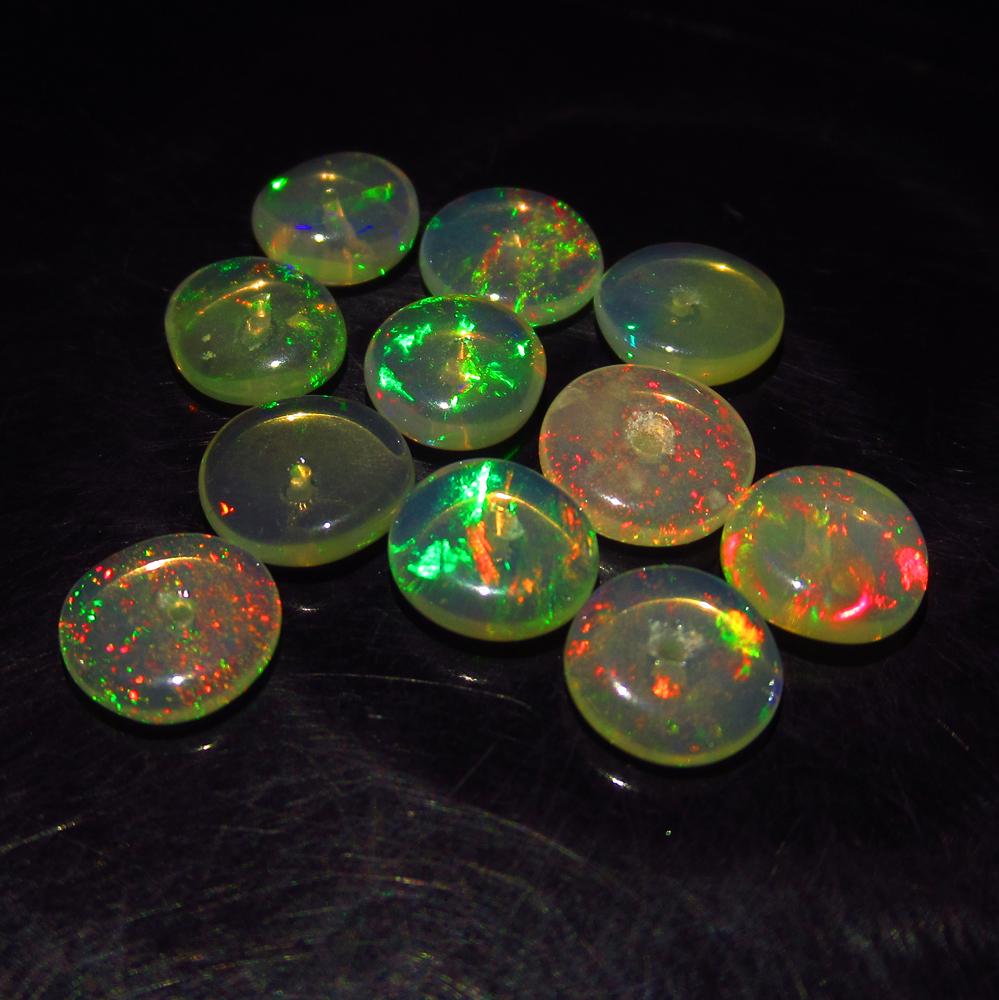 4.70 Ct Genuine 11 Drilled Round Fire Opal Beads (1 of 2)
