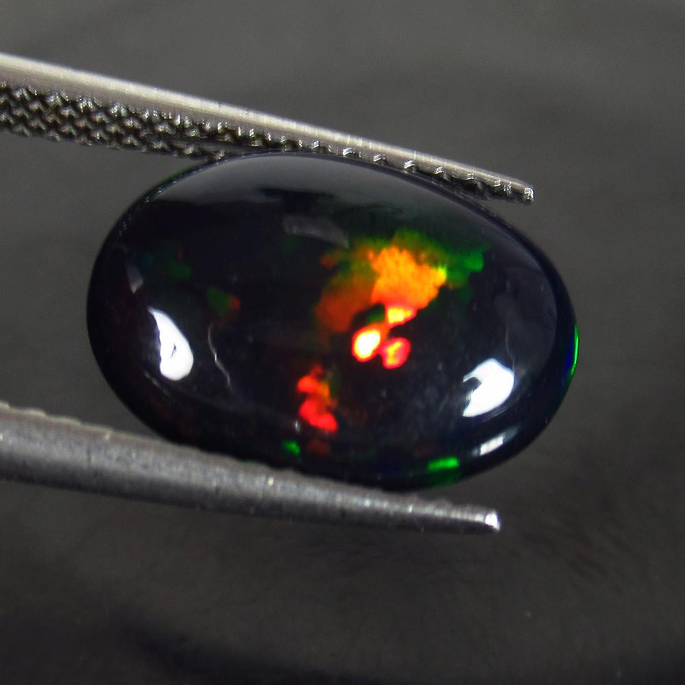 2.60 Ct Genuine Ethiopian Fire Black Opal Oval Cab (1 of 2)