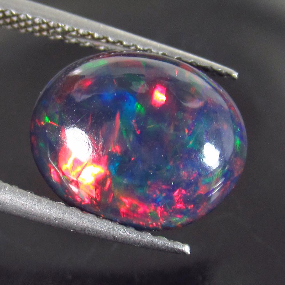 2.60 Ct Genuine Ethiopian Fire Black Opal Oval Cab (1 of 2)