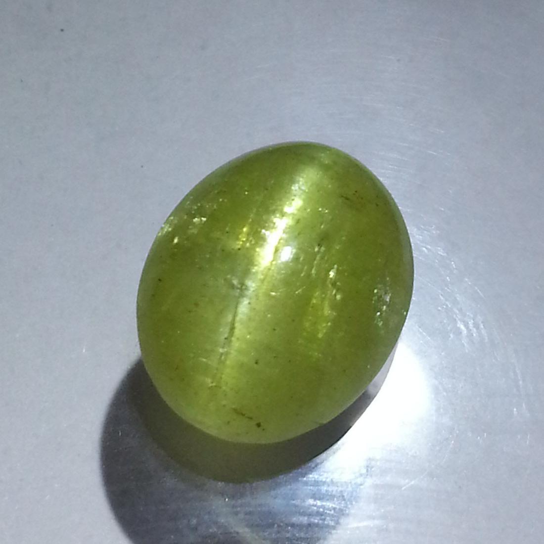 12.95 ct Natural Apatite cat's Eye: No Reserve! Title: 12.95 ct Natural Apatite cat's Eye Color/Clarity: Semi Transparent Loosegemstone Carat Weights: 12.95 Size/Dimensions: 15.40 x 12.50 x 7.60 Oval - Jharkhand Shipping: Worldwide: Fla