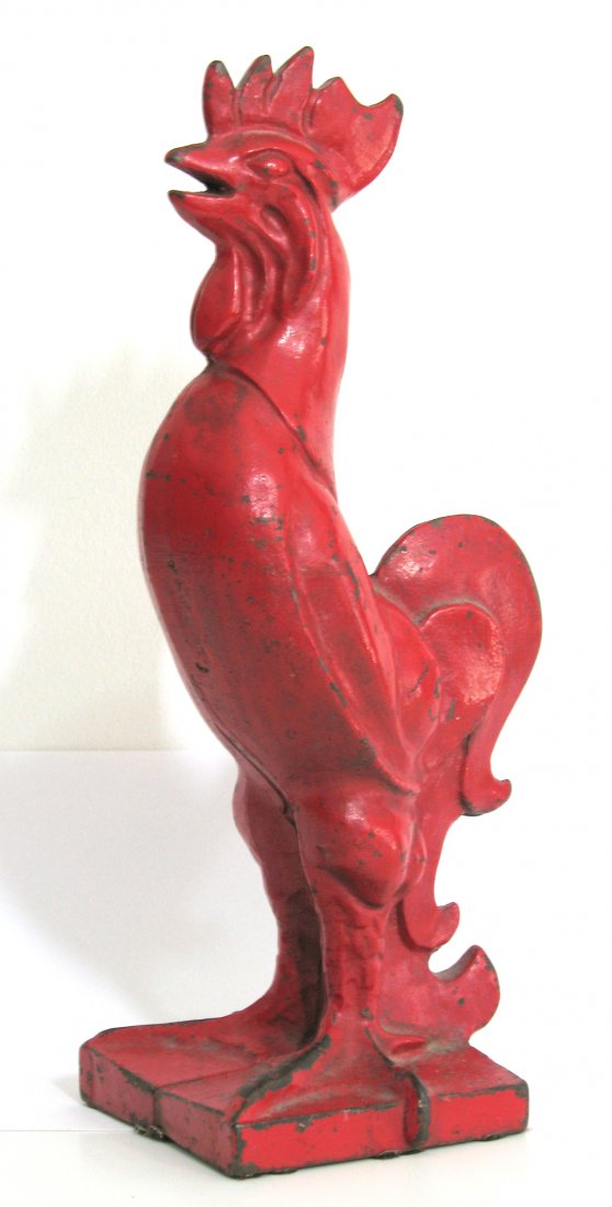 Cast Iron Crowing Rooster Doorstop (1 of 2)