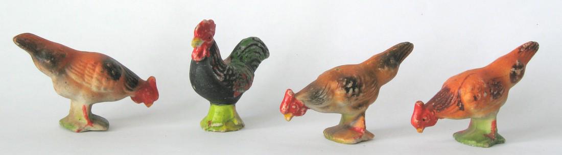 Group Of Four Vintage Chickens (1 of 1)