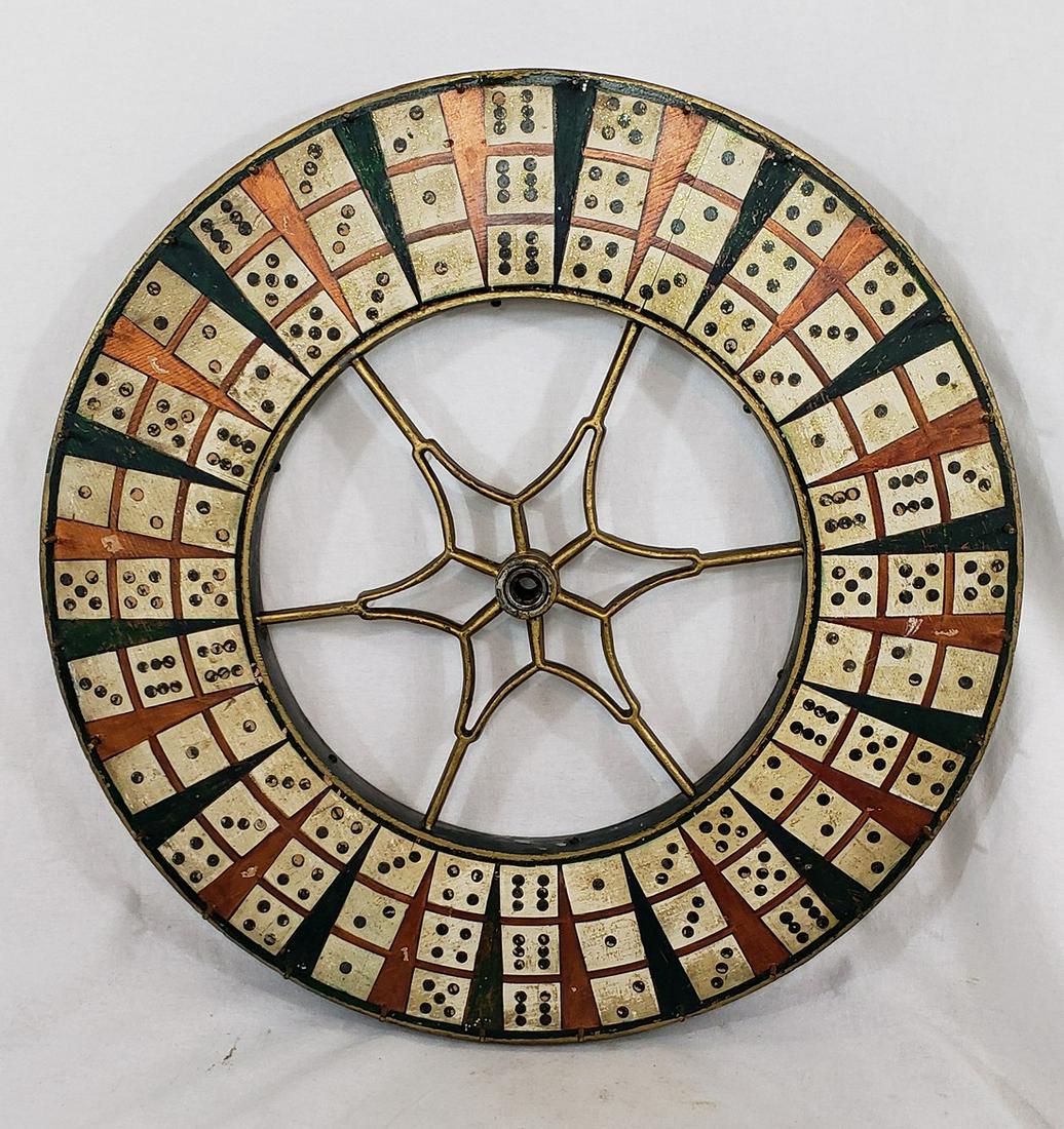 Vibrant Game Wheel With Dominos Ca 1920-40 (1 of 4)
