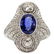 Estate Platinum GIA Ceylon Sapphire and Diamonds Ring