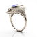 Estate Platinum GIA Ceylon Sapphire and Diamonds Ring - 6
