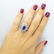 Estate Platinum GIA Ceylon Sapphire and Diamonds Ring - 7