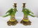 Porcelain candlesticks with bronze ornaments (depicting