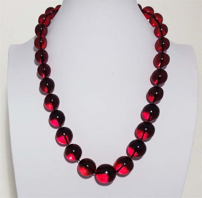 Red Color Baltic Amber Necklace (1 of 4)