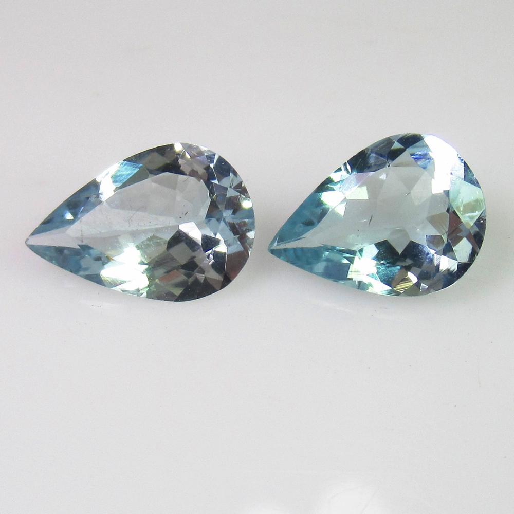 2.39 Ct Genuine Aquamarine Pear Pair (1 of 2)