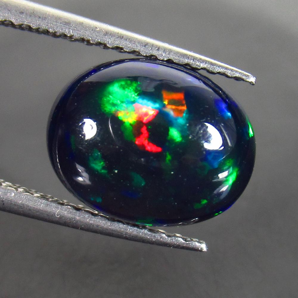 2.00 Ct Genuine Ethiopian Fire Black Opal Oval Cab (1 of 2)
