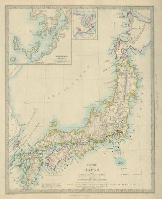 JAPAN. Alcock's route 1861. Inset Nagasaki Harbour. (1 of 2)