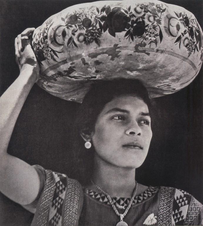 TINA MODOTTI - Woman from Tehuantepec, Mexico, 1929: Artist: Tina Modotti Title: Woman from Tehuantepec, Mexico, 1929 Medium: Photo Litho, 1993, Italy Dimensions: 5.85x6.5" Heat Wax Mounted on 8.5x11" Conservation Board Tina Modotti (1896 - 1942) was an