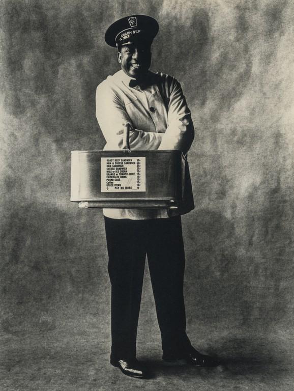 IRVING PENN - Train Coach Waiter, New York, 1951: Artist: Irving Penn Title: Train Coach Waiter, New York, 1951 Medium: Photo Litho, 2009, USA Dimensions: 6.6x8.8" Heat Wax Mounted on 11x14" Conservation Board Irving Penn (1917-2009) was an American 