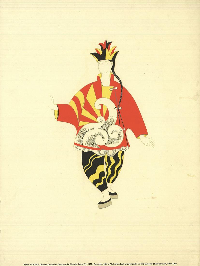 Pablo Picasso: Chinese Conjurer's Costume: Chinese Conjurer's Costume by Pablo Picasso, 1964 Unsigned Serigraph.Paper size is 16 x 12 inches, with an image size of 10 x 6 inches.The Serigraph is from an edition size of 500 and is not framed.Th