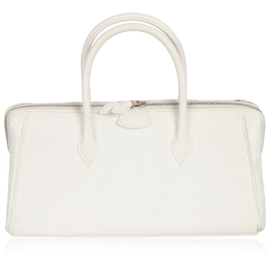 Hermes Paris White Leather Paris Bombay Bag Handbag 28 (1 of 10)