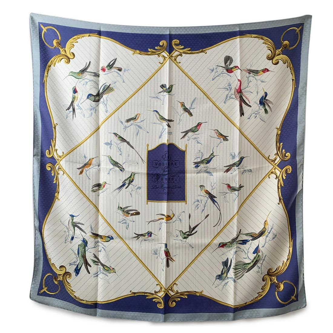 Hermes Vintage Silk Jacquard Scarf La Voliere des Dames (1 of 8)