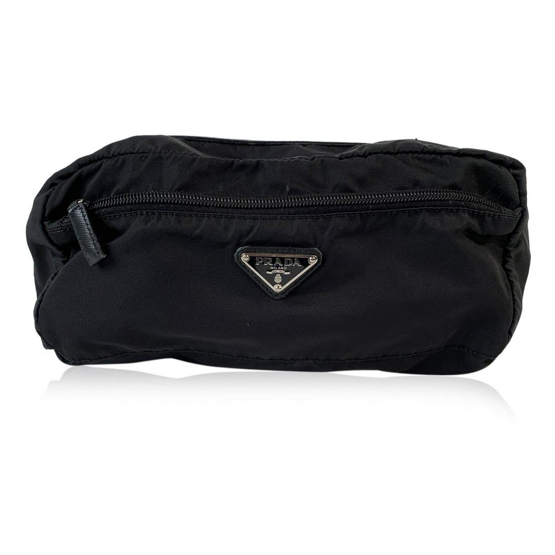 Prada Black Nylon Vela Tessuto Canvas Cosmetic Bag Zip (1 of 9)