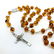 Vintage amber Catholic rosary 5 decades & cross