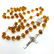 Vintage amber Catholic rosary 5 decades & cross - 5