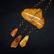 Antique amber necklace with unique old tiger stone 34g - 2