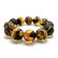 Baltic amber cut beads bracelet with inclusions