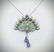 Peacock Pendant w Jade, Amethyst, Peridot, Citrine, CZs