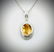 Sterling Silver Necklace w Oval Citrine Pendant