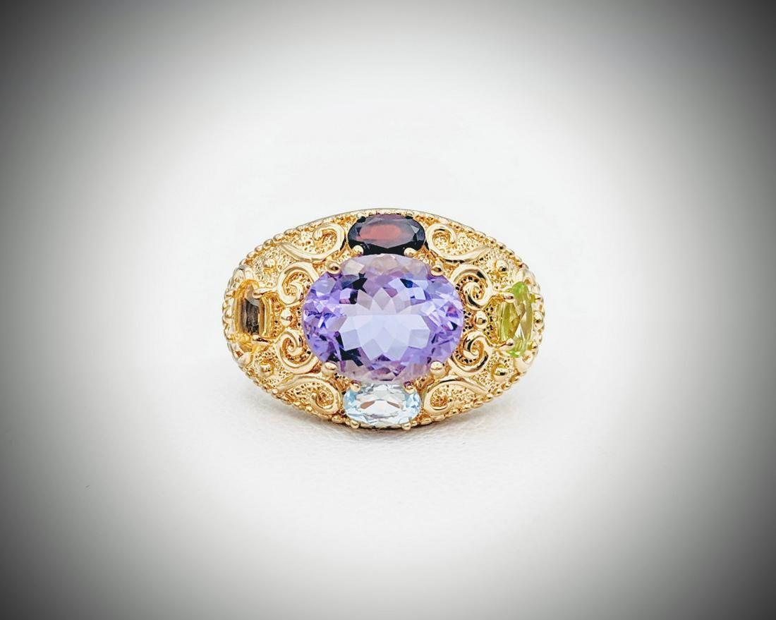 Sz 7 Multicolored Gemstone Ring (1 of 3)