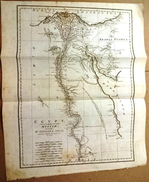 1788 D' Anville Folding Map of Egypt (1 of 3)