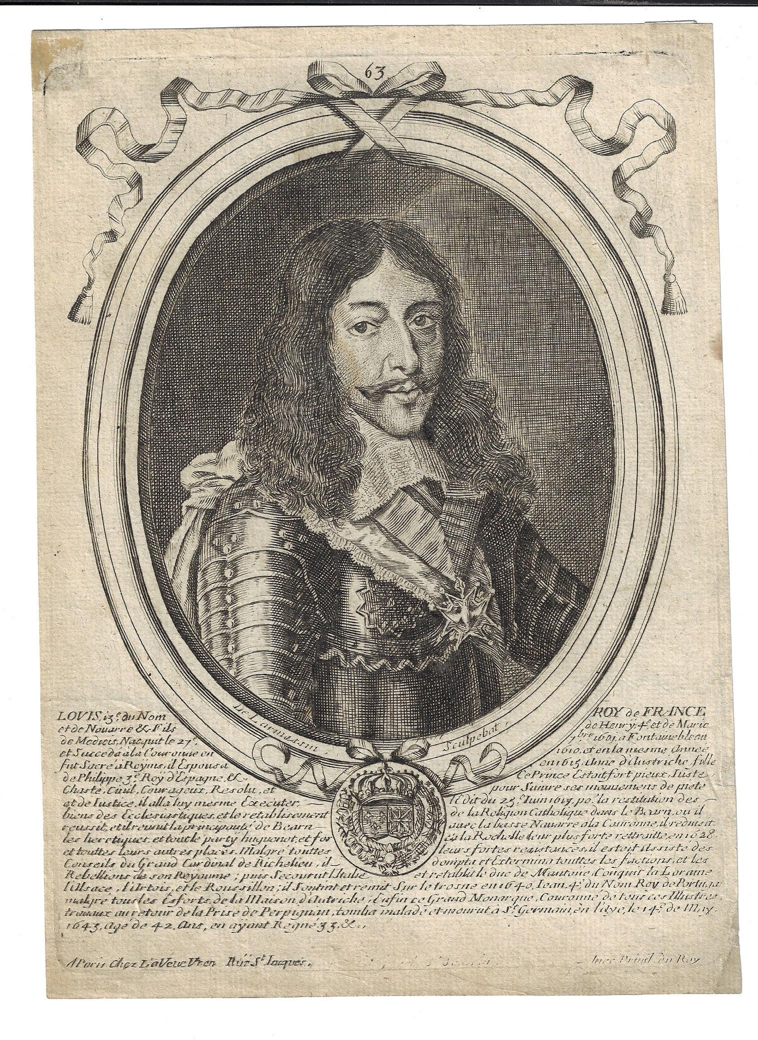 1680 Engraving King Louis XIII (1 of 1)