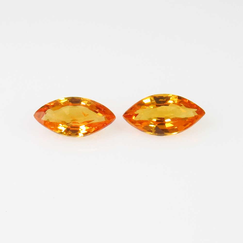 0.55 Ctw Natural Orange Sapphire Marquise Pair (1 of 2)