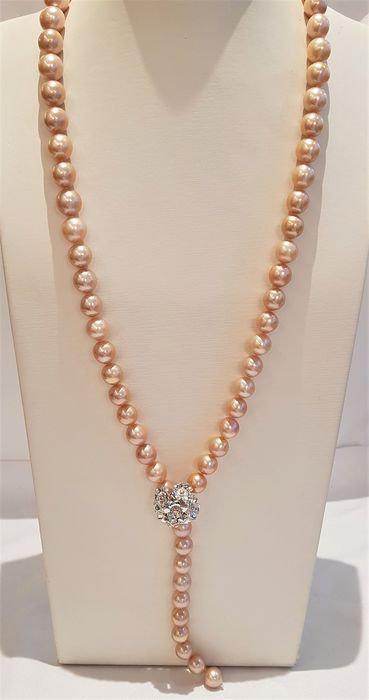 925 Silver - 11x13.5mm Pink Edison Pearls - Necklace (1 of 8)