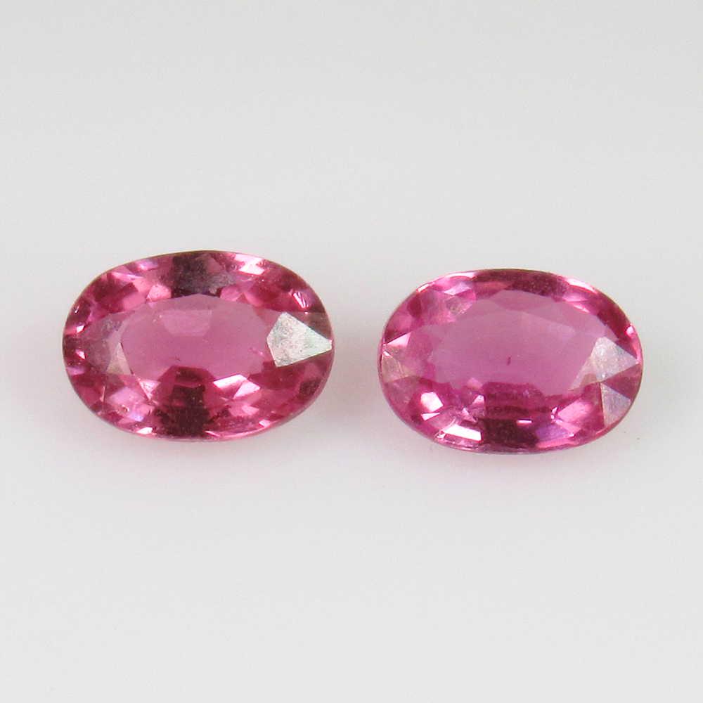 1.95 Ct Genuine Ceylon Pink Sapphire 7X5 mm Oval Pair (1 of 2)