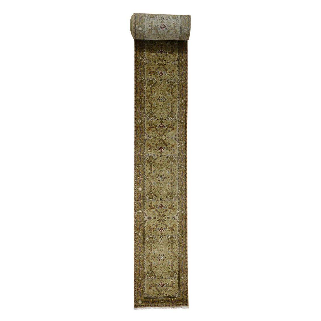XL Runner Wool and Silk Tabriz Design 300 Kpsi Hand (1 of 11)