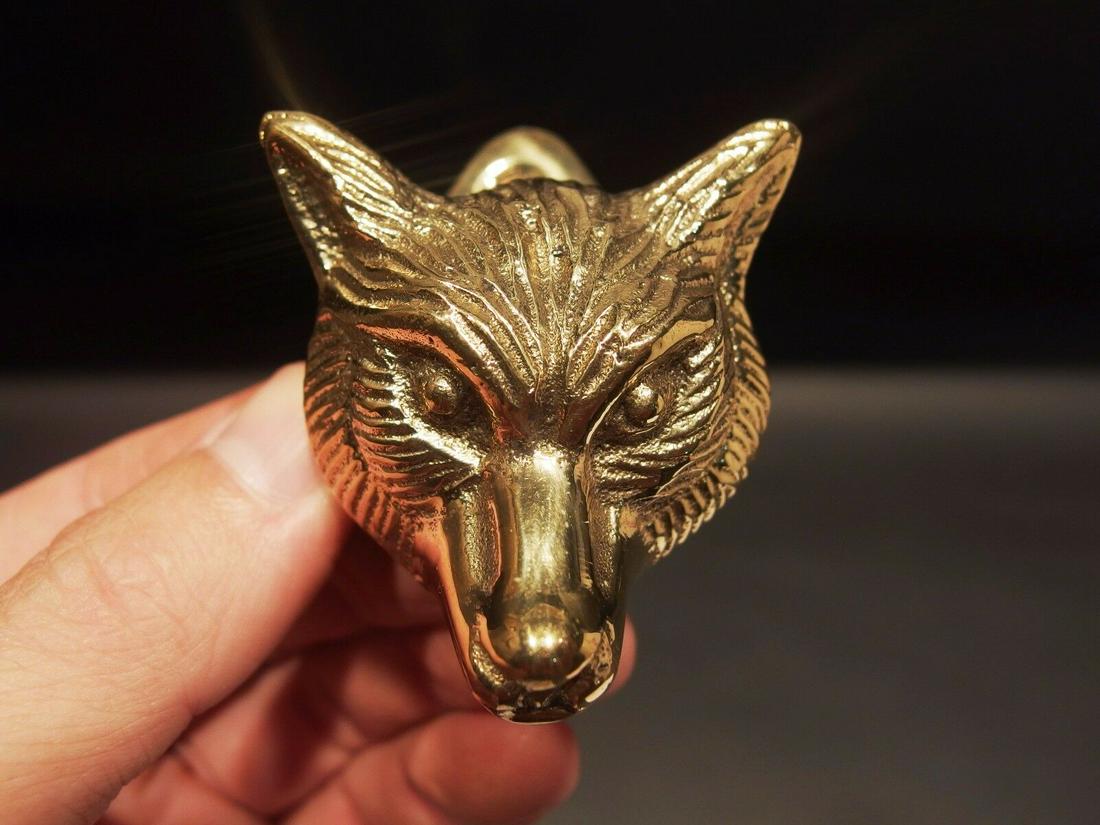 Small Solid Brass Fox Door Knocker Hardware: Antique Vintage Style SOLID BRASS FOX Head DOOR KNOCKER Hardware Description 2" Wide x 2 3/4" Tall x 1 1/4" Extension Great reproduction fox head door knocker cast from an antique. Really great authen