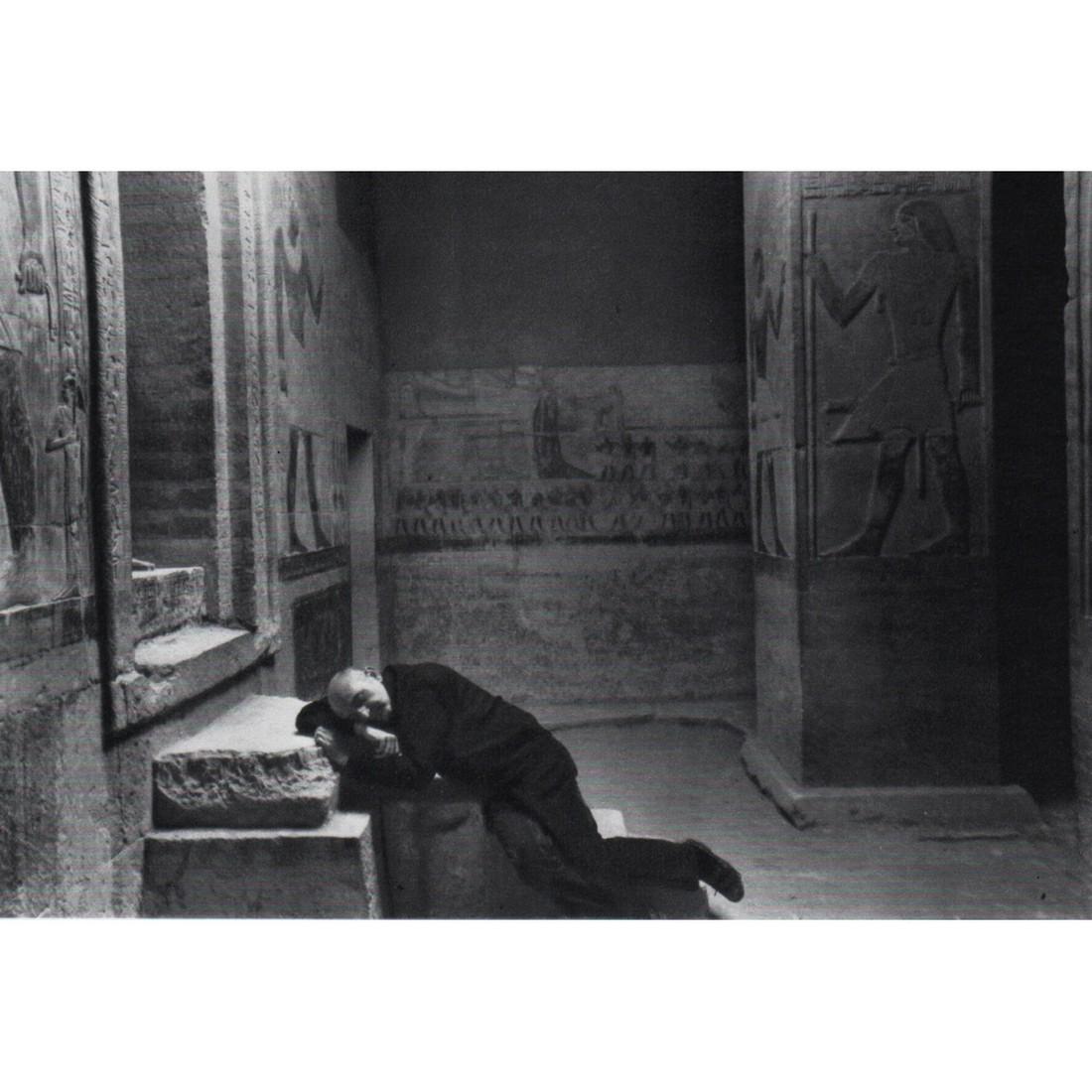 DUANE MICHALS - Self Portrait: Artist: DUANE MICHALS Print Title: Self Portrait asleep in the Tomb of Mereruka at Saqqara Medium: Sheet-fed Gravure Printing date: 1970's Printed in Great Britain Image Size approx: 4.75 X 7 inches D