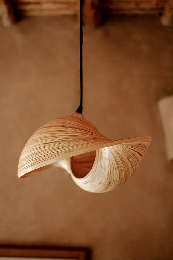 Udara Lampshade 40: Title: Udara Lampshade 40 Maker: Designer: Bambusa Origin: Indonesia Date/Period: 2018 Materials: Bronze, Bamboo Dimensions: APPROXIMATE DIMENSIONS Just the lampshade: 40cm Ø The Udara Lampshade 40, 