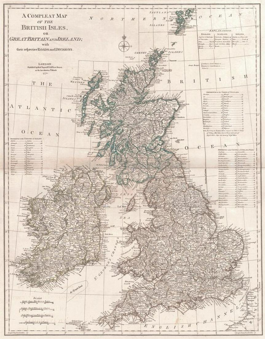 Compleat Map of the British Isles, Or Great Britain and (1 of 9)