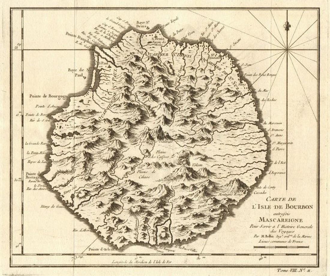 Carte de l'Isle de Bourbon, autrefois Mascareigne'. (1 of 2)