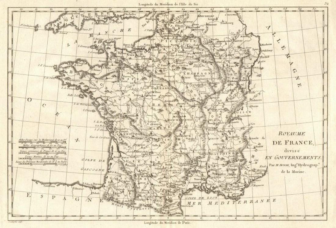 Royaume de France, divisé en Gouvernements. Provinces. (1 of 2)