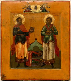 Saints Cosmas and Damian: Title: Saints Cosmas and DamianDimensions; 27 x 31 cm; Century; 18 The Healer Saints Cosmas and Damian (Greek: ?????? ??? ????????, Kosmás kai Damianós; Latin: Cosmas et Damianus; died c. AD 287)