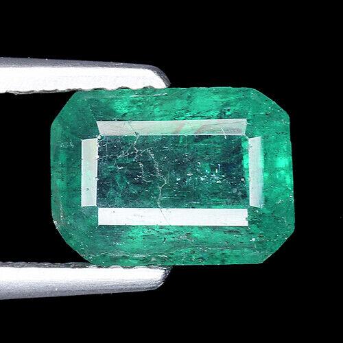 1.80Ct NATURAL UNHEATED GREEN ZAMBIAN EMERALD OCTAGON (1 of 1)
